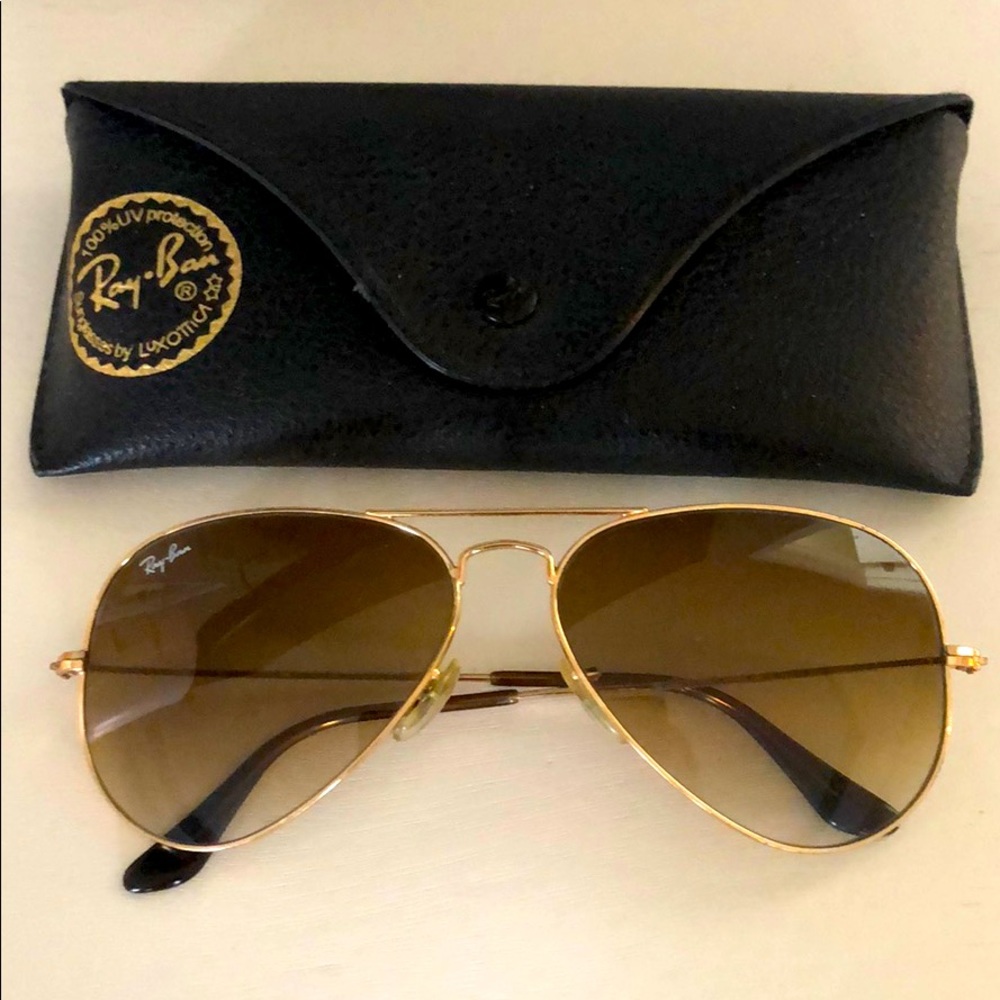 Ray Ban Light Brown Aviator Gradient Lenses